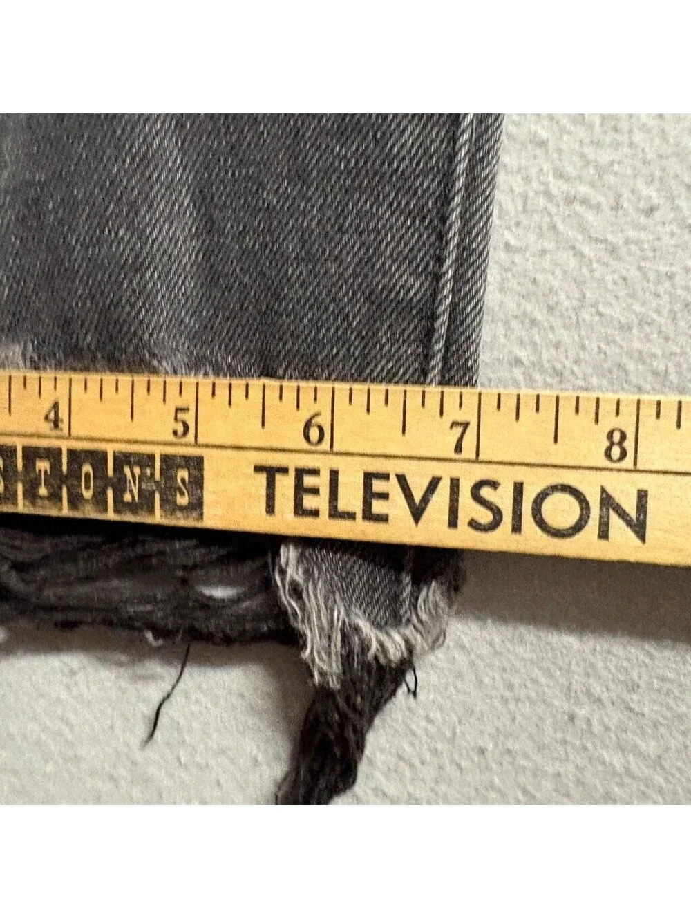 Simple Society Distressed Jeans Womens 5/27 Black High Rise Raw Frayed Hem Crop